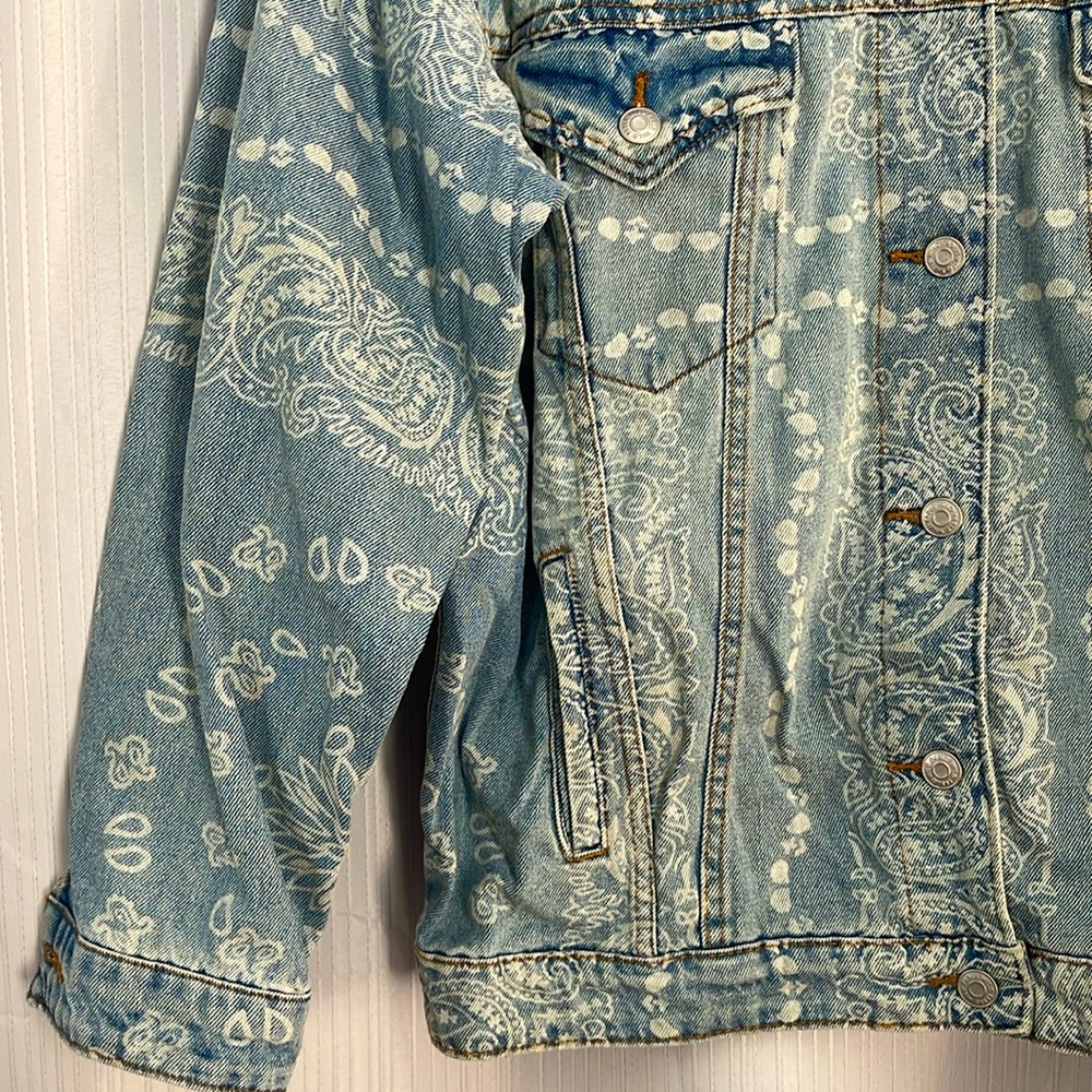 Wild Fable‎ Paisley Bandanna Print Denim Jean Jacket Medium - Picture 5 of 12